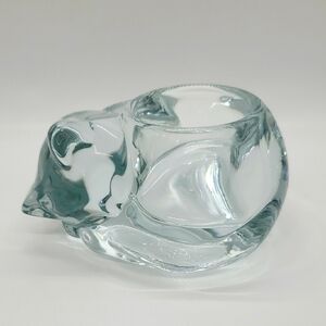 VIintage Indiana Glass Cat-Shaped Votive Candle Holder